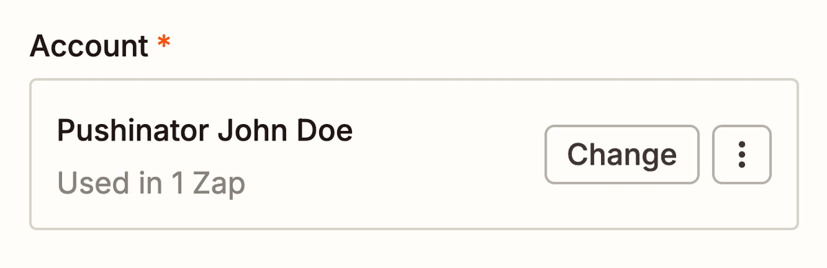 Zapier account connected
